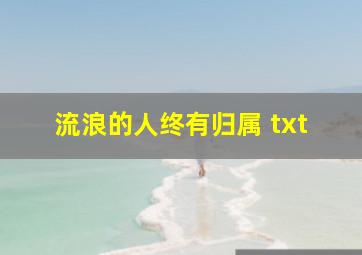 流浪的人终有归属 txt